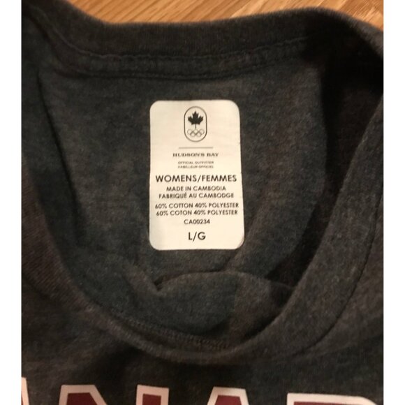 Canada Womens Olympic T-Shirt L/G Hudsons Bay Grey 60% Cotton 40% Polyester - Picture 4 of 9